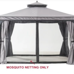 Gazebo Parts Direct Replacement Mosquito Netting For Soft Top Gazebo (10X12 Ft) L-GZ1140PST-G