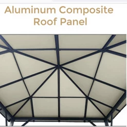 Gazebo Parts Direct 8x8 Outdoor Insulated Hardtop Gazebo For Patios, Aluminum Composite Panel Roof For Shade And Rain Metal Frame With Mosquito Netting For Lawn, Backyard And Deck, 8' X 8', Charcoal Gray Catalog