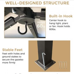 Gazebo Parts Direct 8x8 Outdoor Insulated Hardtop Gazebo For Patios, Aluminum Composite Panel Roof For Shade And Rain Metal Frame With Mosquito Netting For Lawn, Backyard And Deck, 8' X 8', Charcoal Gray Catalog