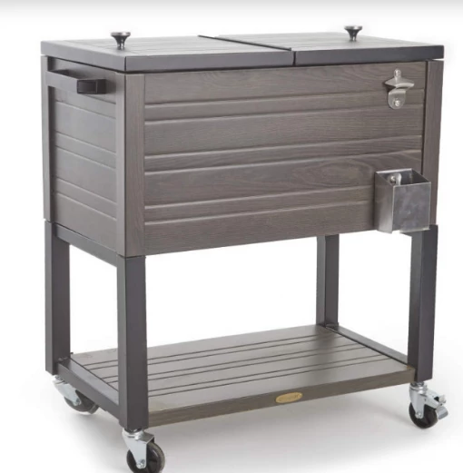Gazebo Parts Direct Catalog Wood Look 60-Quart Outdoor Rolling Cooler