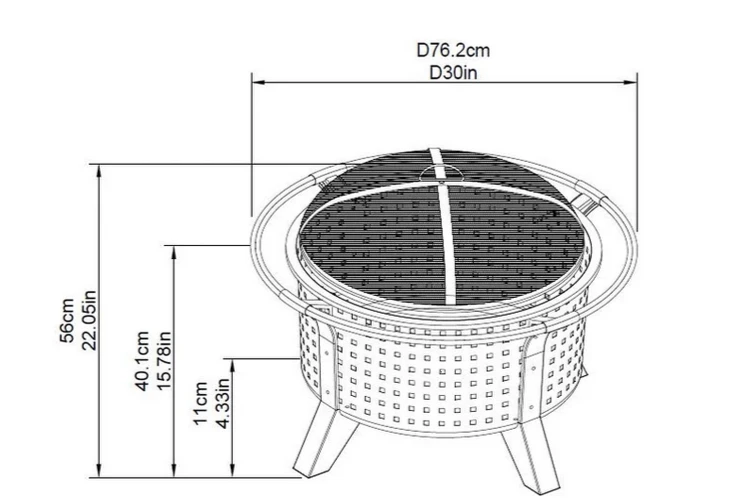 Gazebo Parts Direct Catalog 30 In. Woven Round Wood Burning Firepit With Tool