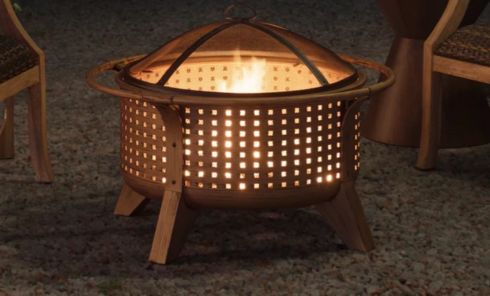 Gazebo Parts Direct Catalog 30 In. Woven Round Wood Burning Firepit With Tool