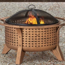 Gazebo Parts Direct Catalog 30 In. Woven Round Wood Burning Firepit With Tool