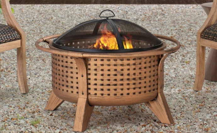 Gazebo Parts Direct Catalog 30 In. Woven Round Wood Burning Firepit With Tool
