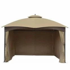 10 X12 Lowes Allen And Roth OEM GF12S004B Full Set Gazebo Curtains 4 Sides Lowe’s 510327