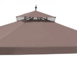 Gazebo Parts Direct Sunjoy Khaki+Dark Brown+Capulet Olive Replacement Canopy For Classic Scroll Gazebo (10X12 Ft) L-GZ288PST-4D Sold At Walmart CA Catalog