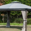Gazebo Parts Direct Light Gray & Black Replacement Canopy For Shadow Creek Gazebo (10 Ft. X 12 Ft. ) L-GZ1140PST-C1 Sold At Big Lots