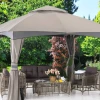 Gazebo Parts Direct Patio Garden Gazebo 10x12 With Mosquito Netting+ Double Soft-top Light Gray