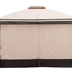 Gazebo Parts Direct Sunjoy Beige+Dark Brown Replacement Curtain For Clarkson V2 Gazebo (10x12 FT) A101014701 Sold At BJ Catalog