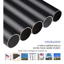 Gazebo Parts Direct Catalog 25 Ft Aluminum Black Anodized Sectional Flagpole With 3x5 Ft US Flag Gold Ball Outdoor Heavy Duty 15 Gauge