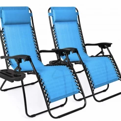 Gazebo Parts Direct Catalog Set Of Two Adjustable Zero Gravity Lounge Chair Recliners For Patio, Pool W/Cup Holders -