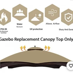 Gazebo Parts Direct Lowes Allen And Roth 10 X 12 Gazebo Canopy New G-12S004B-1/GF12S004BT STOCK UP FLASH SALE ONE DAY ONLY