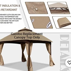 Gazebo Parts Direct Lowes Allen And Roth 10 X 12 Gazebo Canopy New G-12S004B-1/GF12S004BT STOCK UP FLASH SALE ONE DAY ONLY