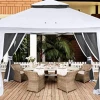 Gazebo Parts Direct 13'x13' Gazebo Tent Outdoor Pop Up Gazebo Canopy Shelter With Mosquito Netting (White)