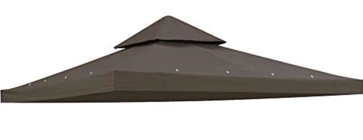 Gazebo Parts Direct 12'x12' Gazebo Top Replacement For 2 Tier Outdoor Canopy Cover Coffee