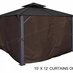 Gazebo Parts Direct Universal Lowes Allen And Roth 10 X 12 Curtain Brown All Four Curtains And Rings Included Catalog