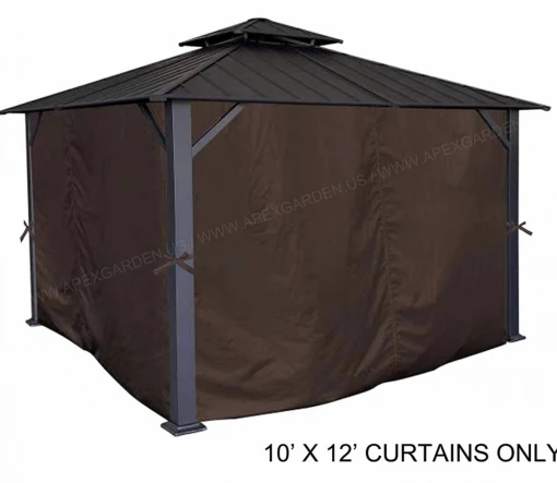 Gazebo Parts Direct Universal Lowes Allen And Roth 10 X 12 Curtain Brown All Four Curtains And Rings Included Catalog