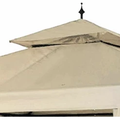 Gazebo Parts Direct 10'x10' Water Resistant Canopy Top Replacement For Arrow Gazebo Dual Tier Beige Outdoor Garden Yard Patio Cover
