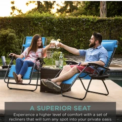 Gazebo Parts Direct Copy Of Set Of Two Adjustable Zero Gravity Lounge Chair Recliners For Patio, Pool W/Cup Holders - Catalog