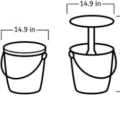 Gazebo Parts Direct Go Bar 4.2 Gallon With Handle And Pop Up Outdoor Table Perfect For Your Patio Teal
