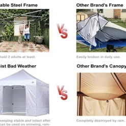 Gazebo Parts Direct Catalog Canopy 10x10 Pop Up Canopies Commercial Tents Market Stall With 6 Removable Sidewalls And Roller Bag Bonus 4 Weight Bags And 10ft Screen Netting And Half Wall, White