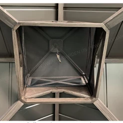 Gazebo Parts Direct Catalog Gazebo Mosquito Netting With Slider Rail For Allen + Roth Model #GF-18S112B Wood Looking Hand Paint Metal Square Semi- Gazebo (Screen Net ONLY) (Screen Net With Metal Slider Rail, Black-1)