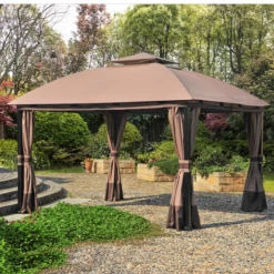 Gazebo Parts Direct Beige Replacement Canopy For South Hampton Gazebo (11x13 FT) L-GZ215PST-A Sold At BigLots Catalog
